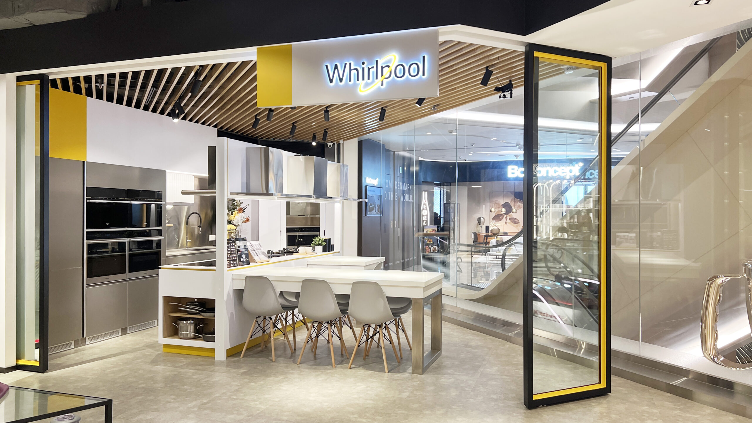 Whirlpool brand kitchen display at the Kitchen Experience Store